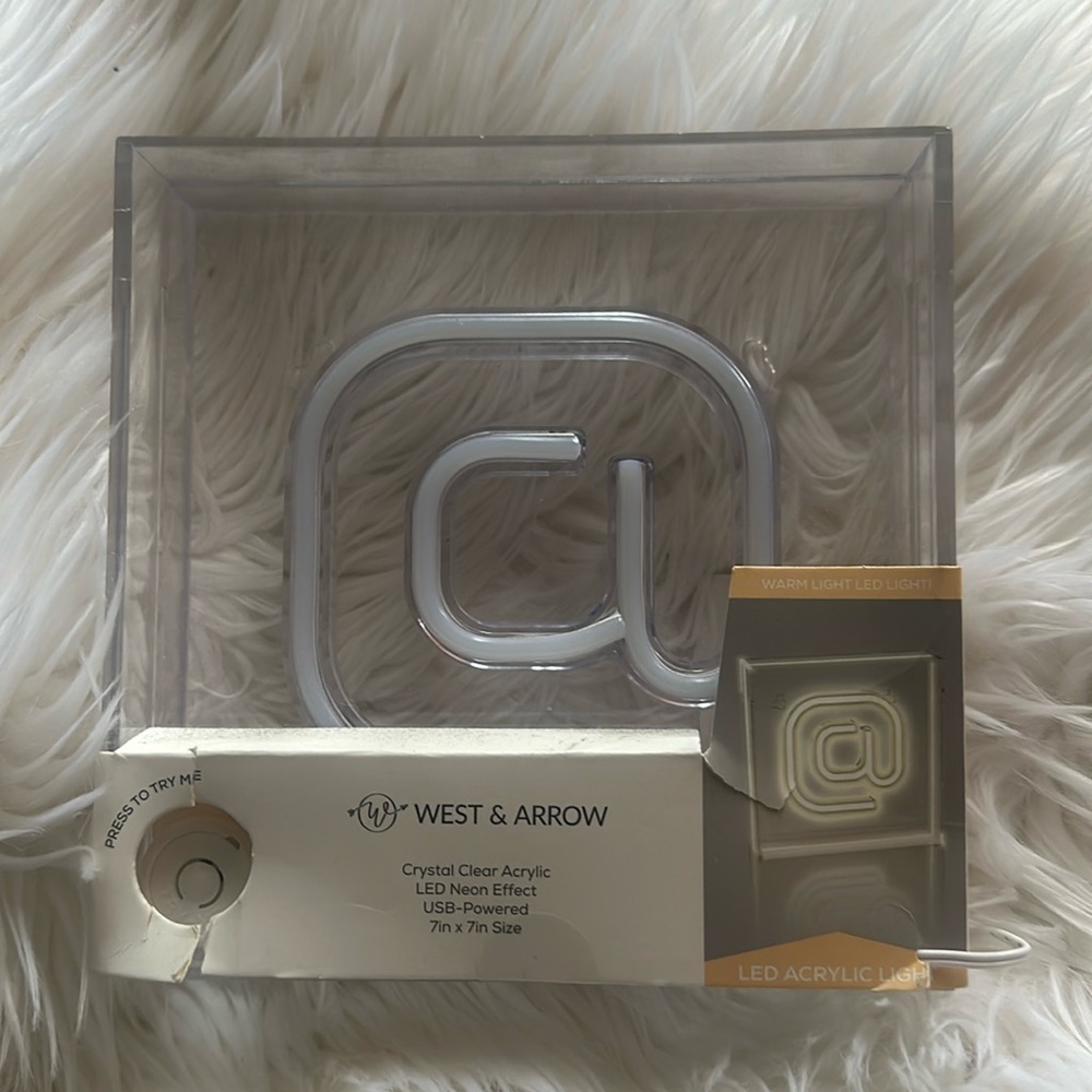 West & Arrow @ Crystal Clear Acrylic LED Neon Light